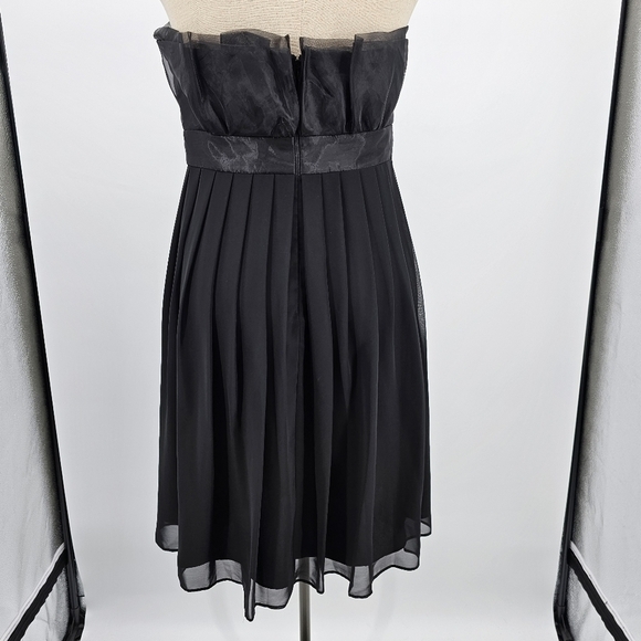 White House Black Market Black Sheer Crumb Catcher Strapless Size 8 Dress - Picture 2 of 7